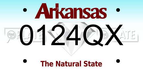 0124QX Arkansas License Plate