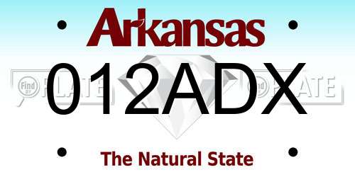 012ADX Arkansas License Plate