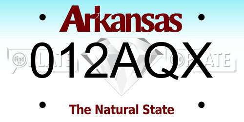 012AQX Arkansas License Plate
