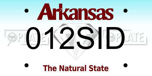 012SID Arkansas License Plate