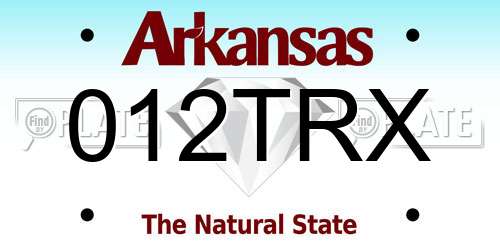 012TRX Arkansas License Plate