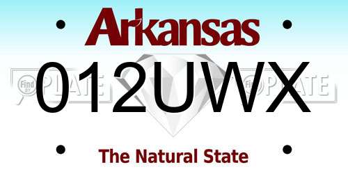 012UWX Arkansas License Plate