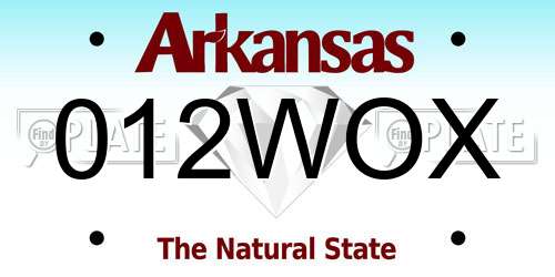 012WOX Arkansas License Plate