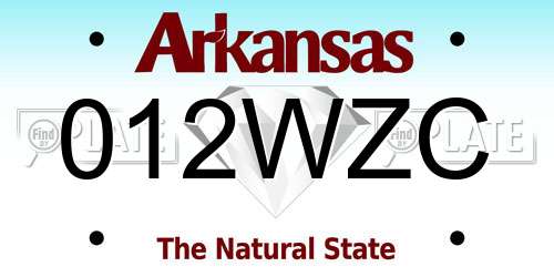 012WZC Arkansas License Plate