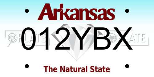 012YBX Arkansas License Plate