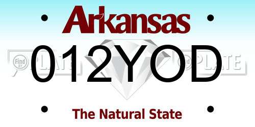 012YOD Arkansas License Plate