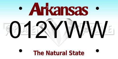 012YWW Arkansas License Plate