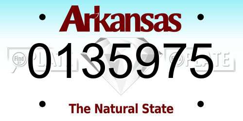 0135975 Arkansas License Plate