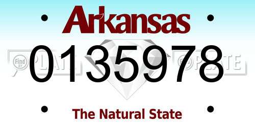 0135978 Arkansas License Plate