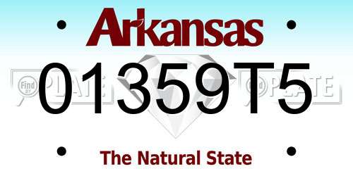 01359T5 Arkansas License Plate