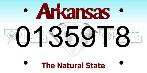 01359T8 Arkansas License Plate