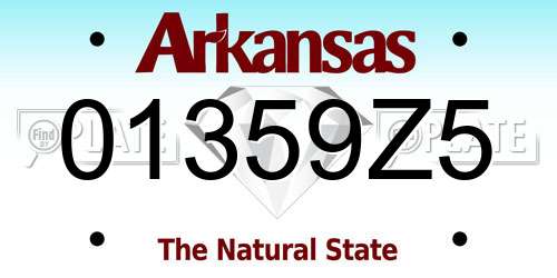 01359Z5 Arkansas License Plate
