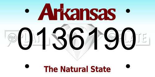 0136190 Arkansas License Plate