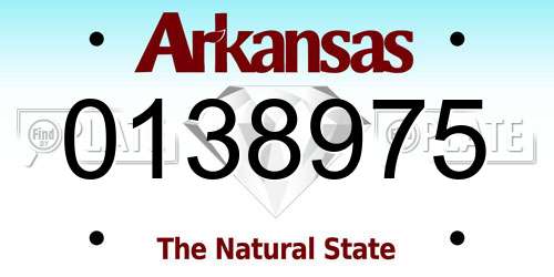 0138975 Arkansas License Plate