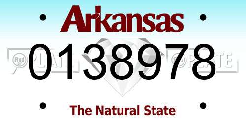 0138978 Arkansas License Plate