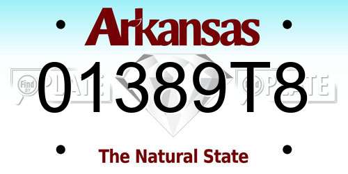 01389T8 Arkansas License Plate