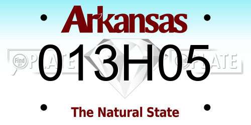 013H05 Arkansas License Plate