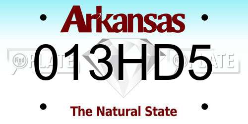 013HD5 Arkansas License Plate