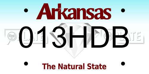 013HDB Arkansas License Plate