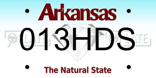 013HDS Arkansas License Plate
