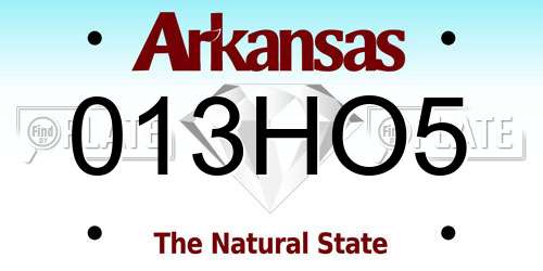 013HO5 Arkansas License Plate