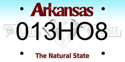013HO8 Arkansas License Plate