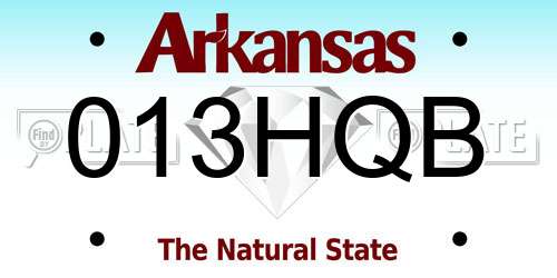 013HQB Arkansas License Plate