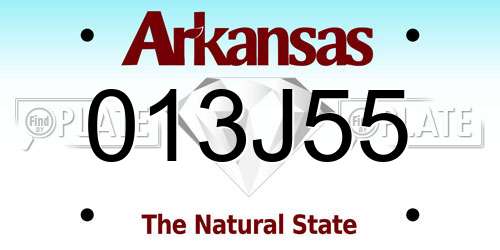 013J55 Arkansas License Plate