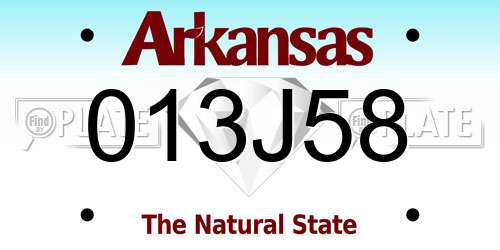 013J58 Arkansas License Plate