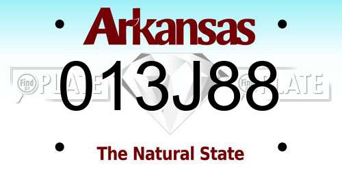 013J88 Arkansas License Plate