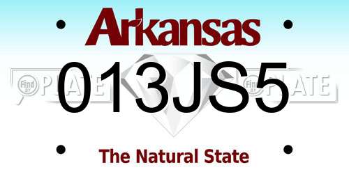 013JS5 Arkansas License Plate