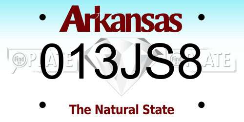 013JS8 Arkansas License Plate