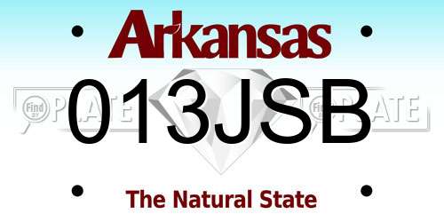 013JSB Arkansas License Plate