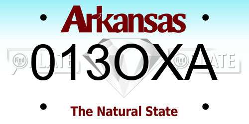 013OXA Arkansas License Plate
