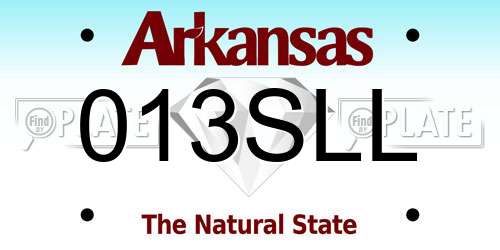 013SLL Arkansas License Plate