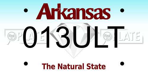 013ULT Arkansas License Plate
