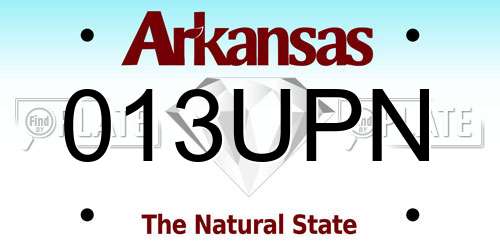 013UPN Arkansas License Plate