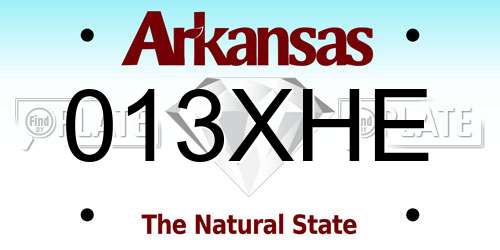 013XHE Arkansas License Plate