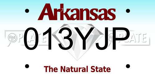 013YJP Arkansas License Plate