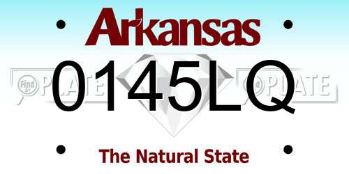 0145LQ Arkansas License Plate