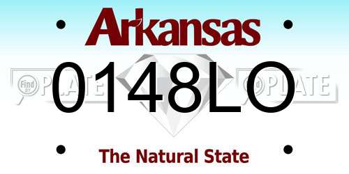 0148LO Arkansas License Plate