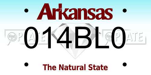 014BL0 Arkansas License Plate