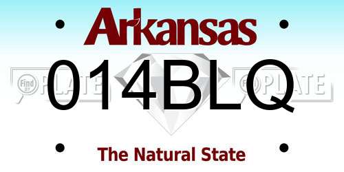 014BLQ Arkansas License Plate