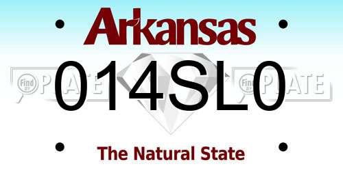 014SL0 Arkansas License Plate