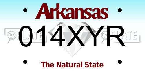014XYR Arkansas License Plate
