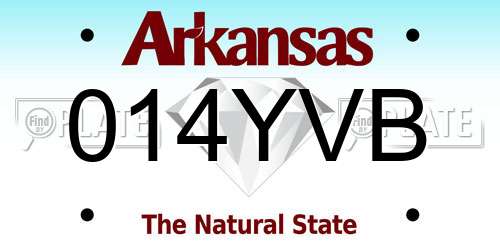 014YVB Arkansas License Plate