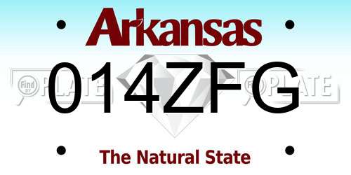 014ZFG Arkansas License Plate