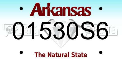 01530S6 Arkansas License Plate