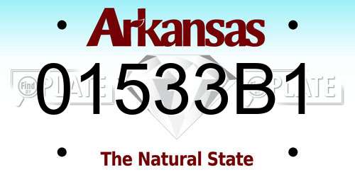 01533B1 Arkansas License Plate
