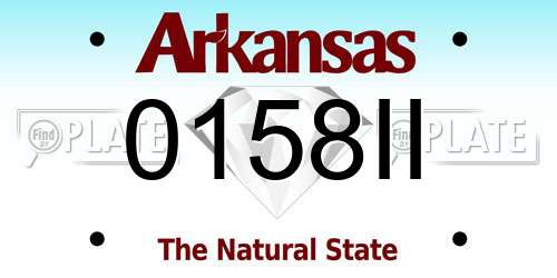 0158II Arkansas License Plate